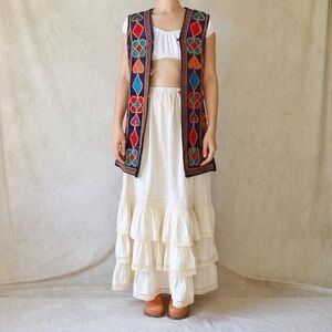 Vtg Authentic 60s/70s 100% Cotton Velvet Vest in Indigo